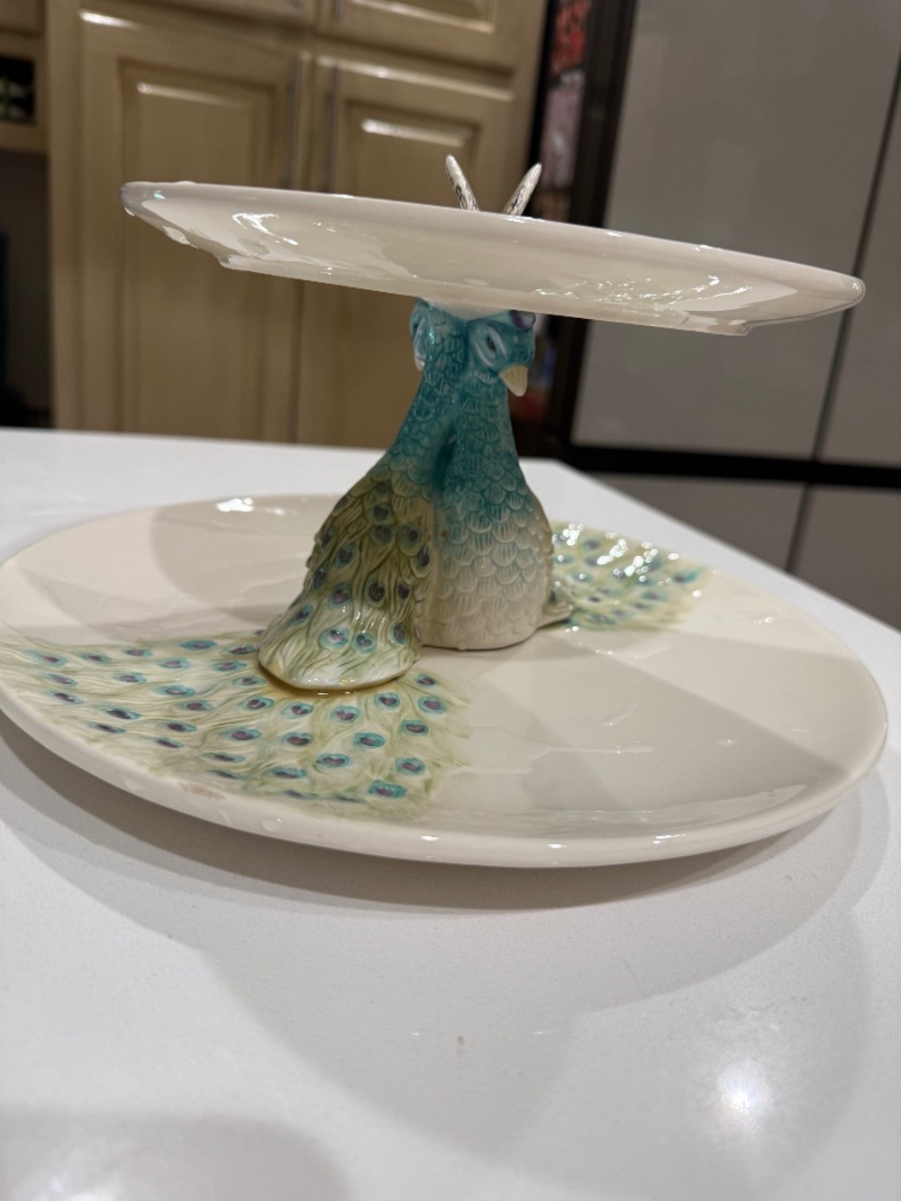 Edie Rose Peacock Two Tiered Tray